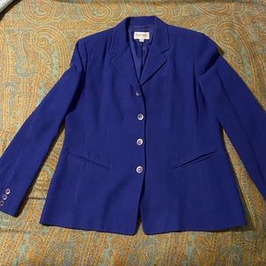 Sapphire Blue Emanuel Ungaro Jacket Sz 14 EURO Sz 48. Beautiful Cut!!
